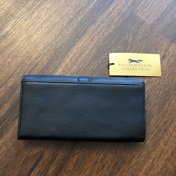 Paul Costelloe Leather Fold Over Wallet In Black - Picture 3 of 4